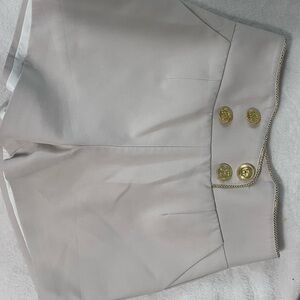 J.ING Beige Shorts with Gold Chain Detail